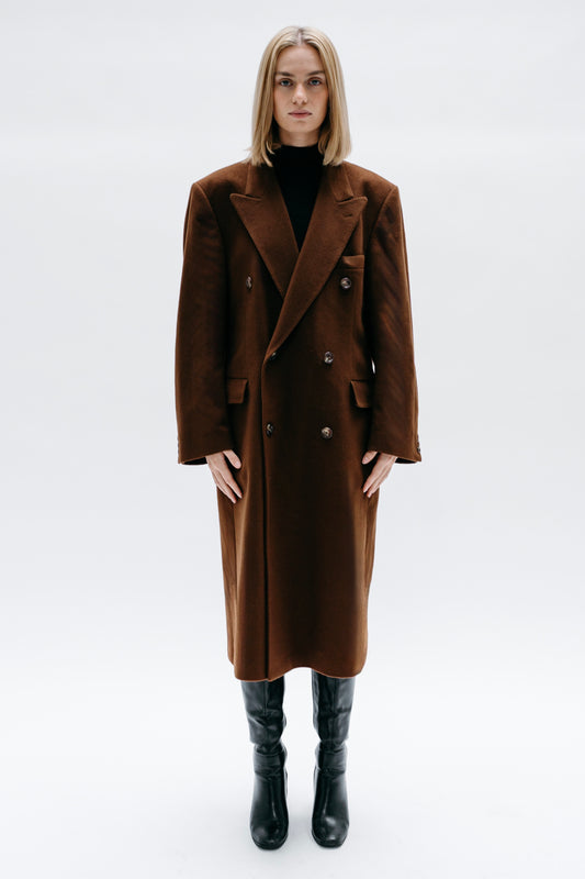 Manteau long marron Vahram - Capsule n° 01 (Vision féminine)