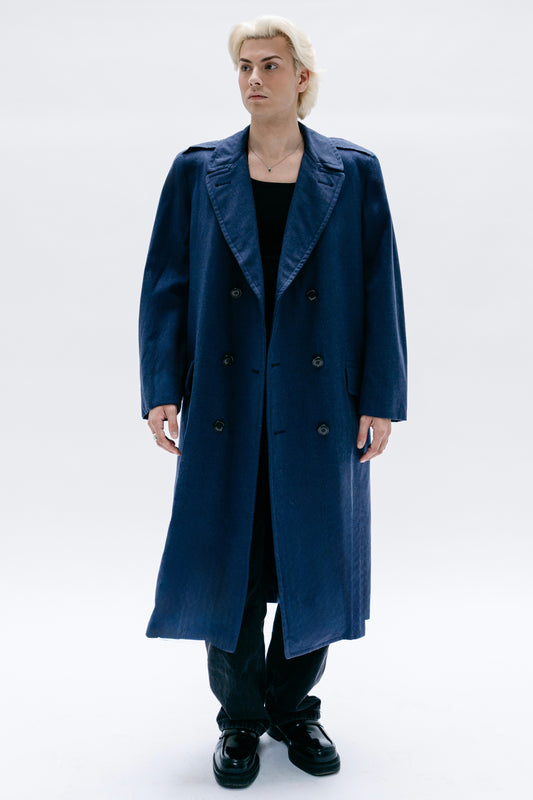 Long Blue Coat Norayr - Capsule n° 01 (Vision masculine)