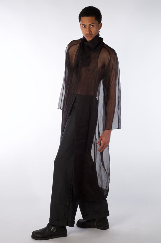 Mist Contour Coat – Transparent Silk Organza Coat (Male Version)