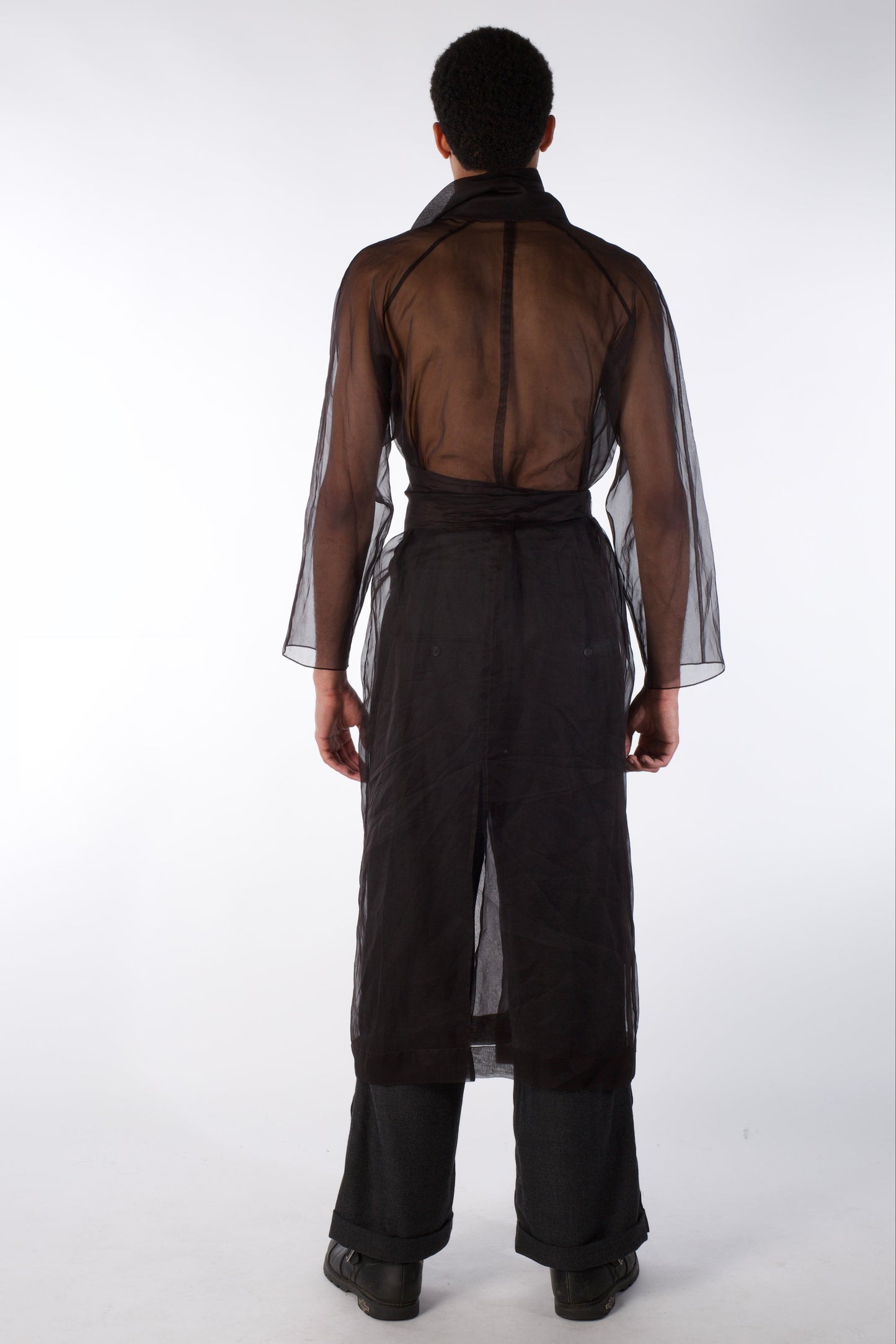 Mist Contour Coat – Transparent Silk Organza Coat (Male Version)