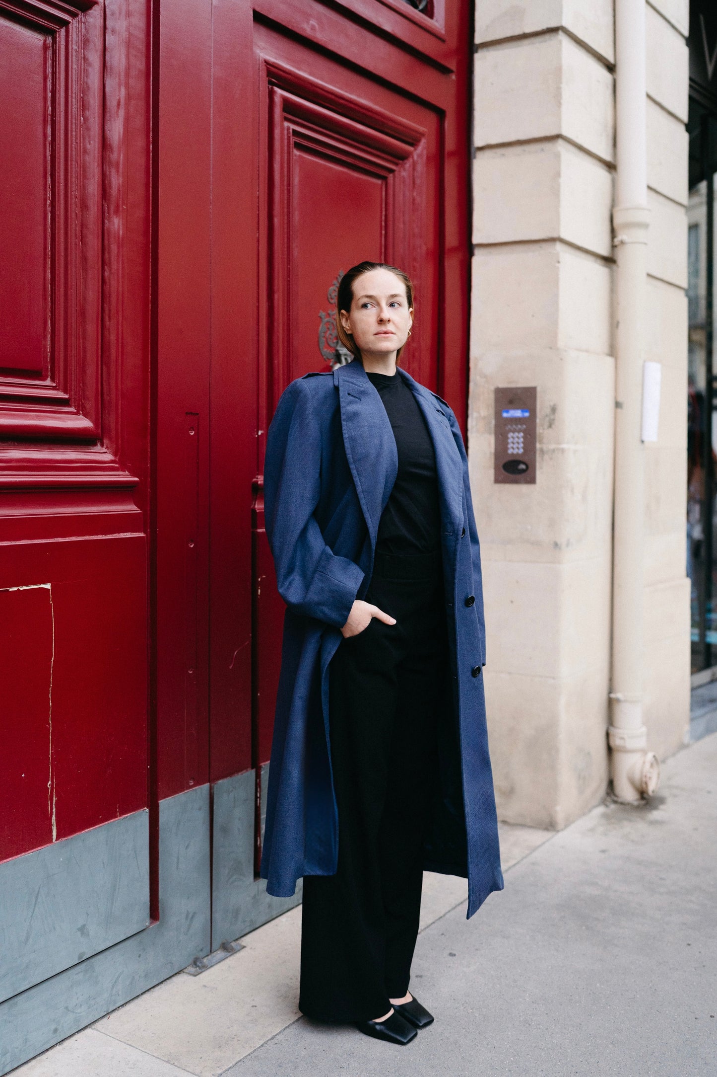 Long Blue Coat Norayr - Capsule No 01 (Female Vision)