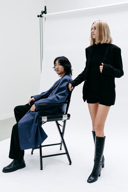 Black Blazer with architectural form to the collar - Capsule No 01 (Female Vision)