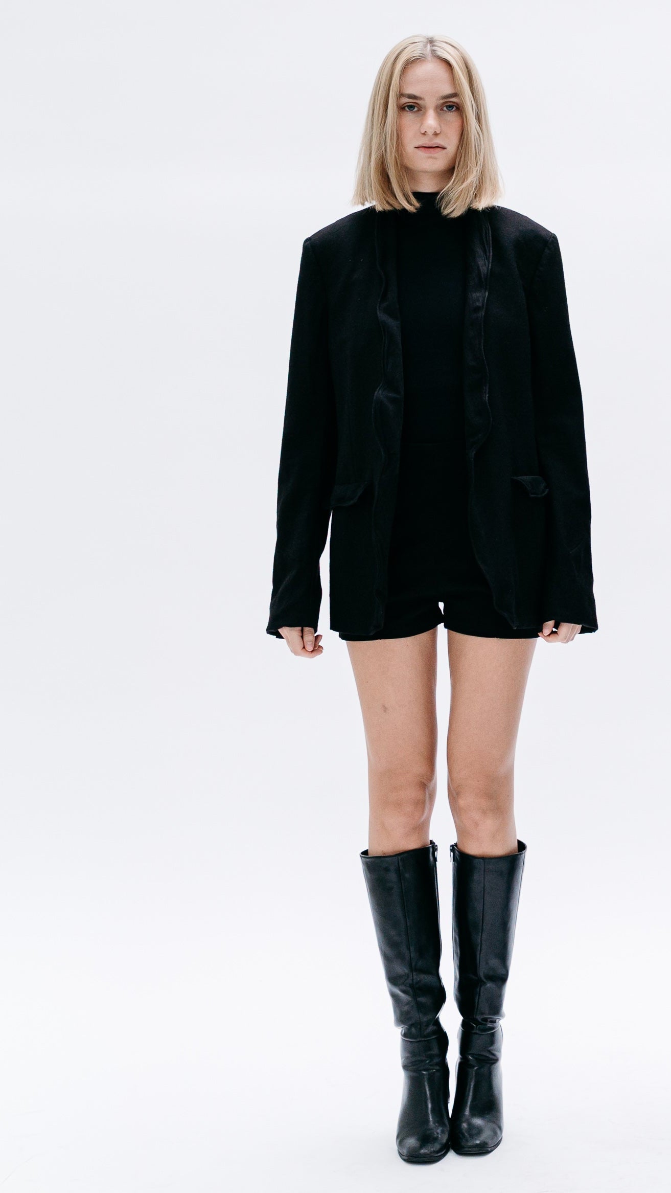 Black Blazer with architectural form to the collar - Capsule No 01 (Female Vision)