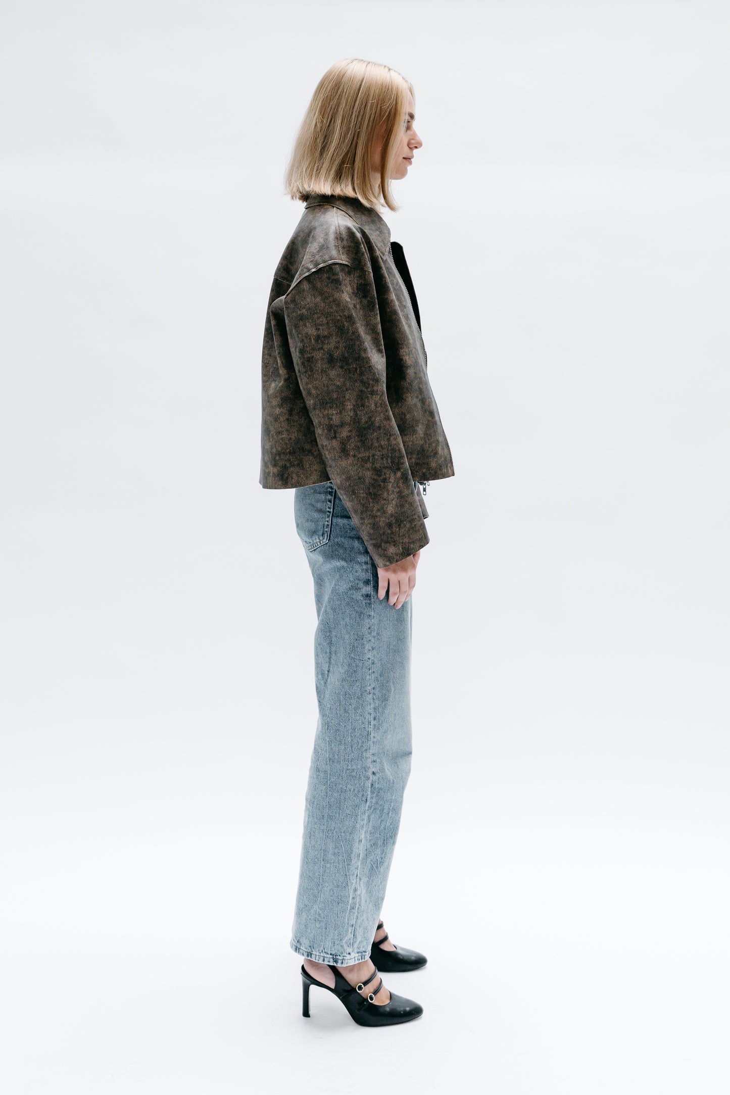 Brown Leather Jacket Ayvaz - Capsule No 01 (Female Vision)