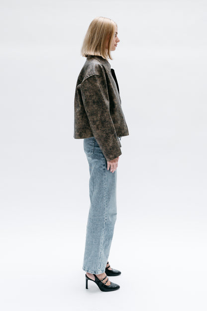 Brown Leather Jacket Ayvaz - Capsule No 01 (Female Vision)