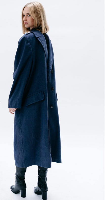 Long Blue Coat Norayr - Capsule No 01 (Female Vision)
