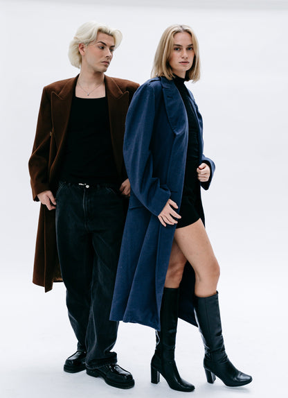 Long Blue Coat Norayr - Capsule No 01 (Female Vision)