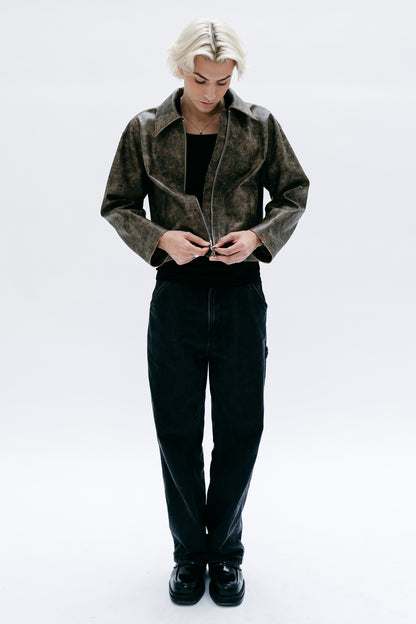 Brown Leather Jacket Ayvaz - Capsule No 01 (Male Vision)