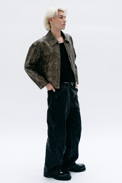Brown Leather Jacket Ayvaz - Capsule No 01 (Male Vision)