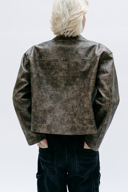 Brown Leather Jacket Ayvaz - Capsule No 01 (Male Vision)