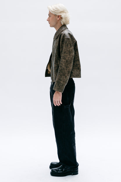 Brown Leather Jacket Ayvaz - Capsule No 01 (Male Vision)