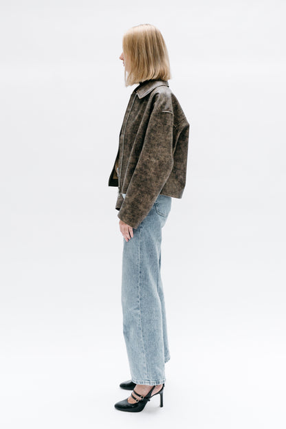 Brown Leather Jacket Ayvaz - Capsule No 01 (Female Vision)