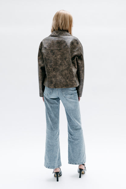 Brown Leather Jacket Ayvaz - Capsule No 01 (Female Vision)