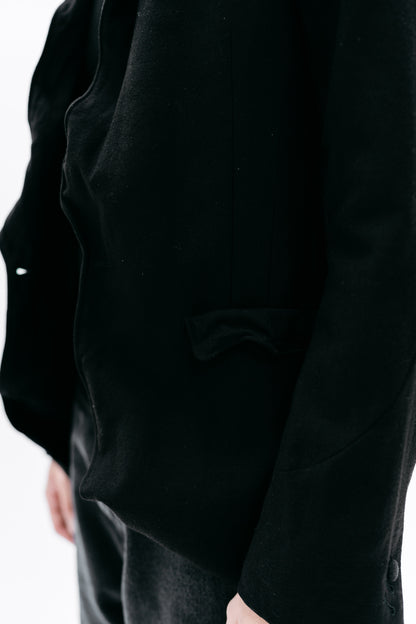 Black Blazer with architectural form to the collar - Capsule No 01 (Male Vision)