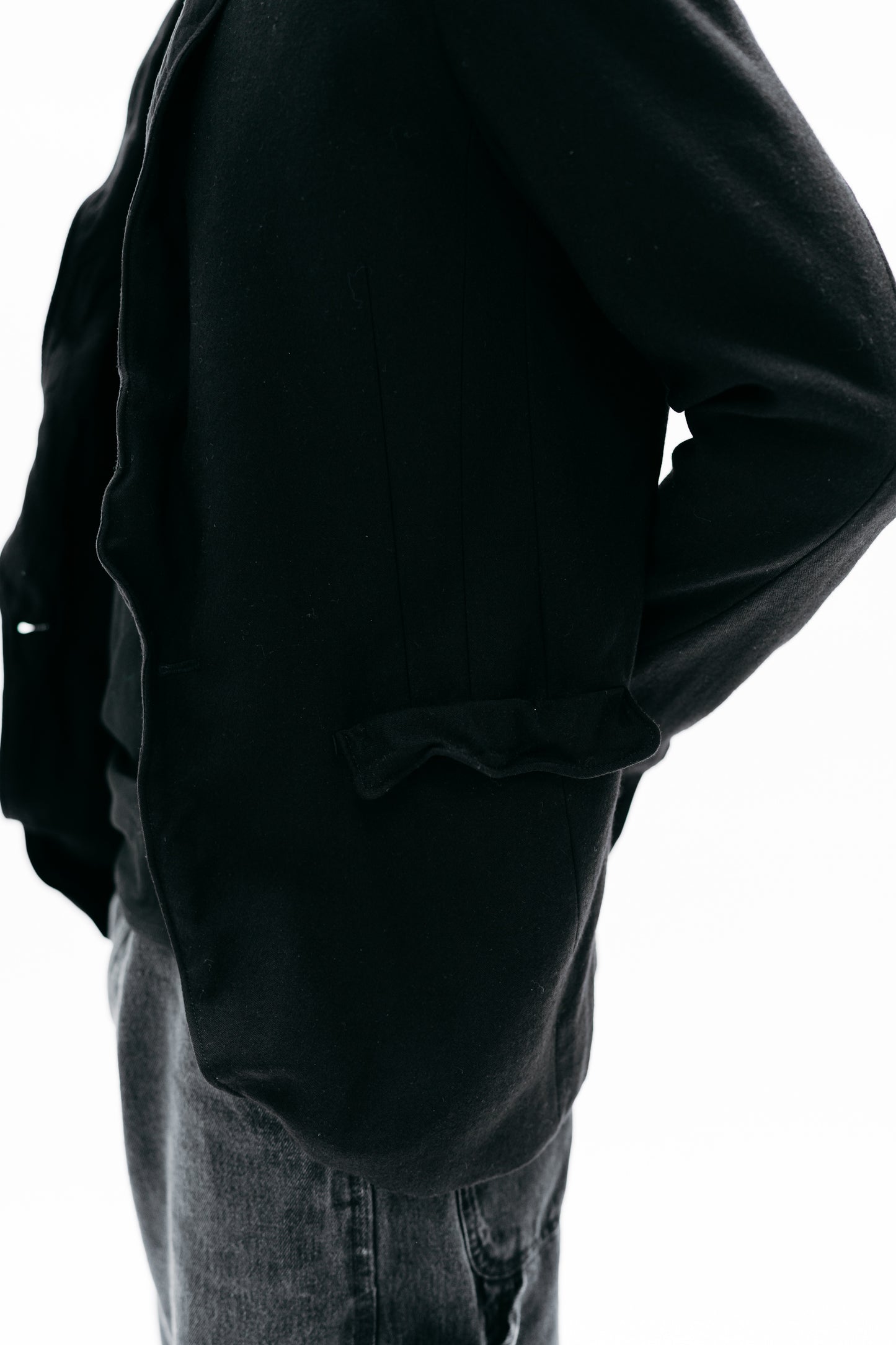 Black Blazer with architectural form to the collar - Capsule No 01 (Male Vision)