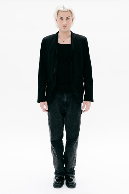 Black Blazer with architectural form to the collar - Capsule No 01 (Male Vision)