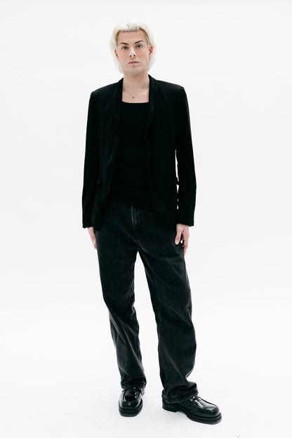 Black Blazer with architectural form to the collar - Capsule No 01 (Male Vision)