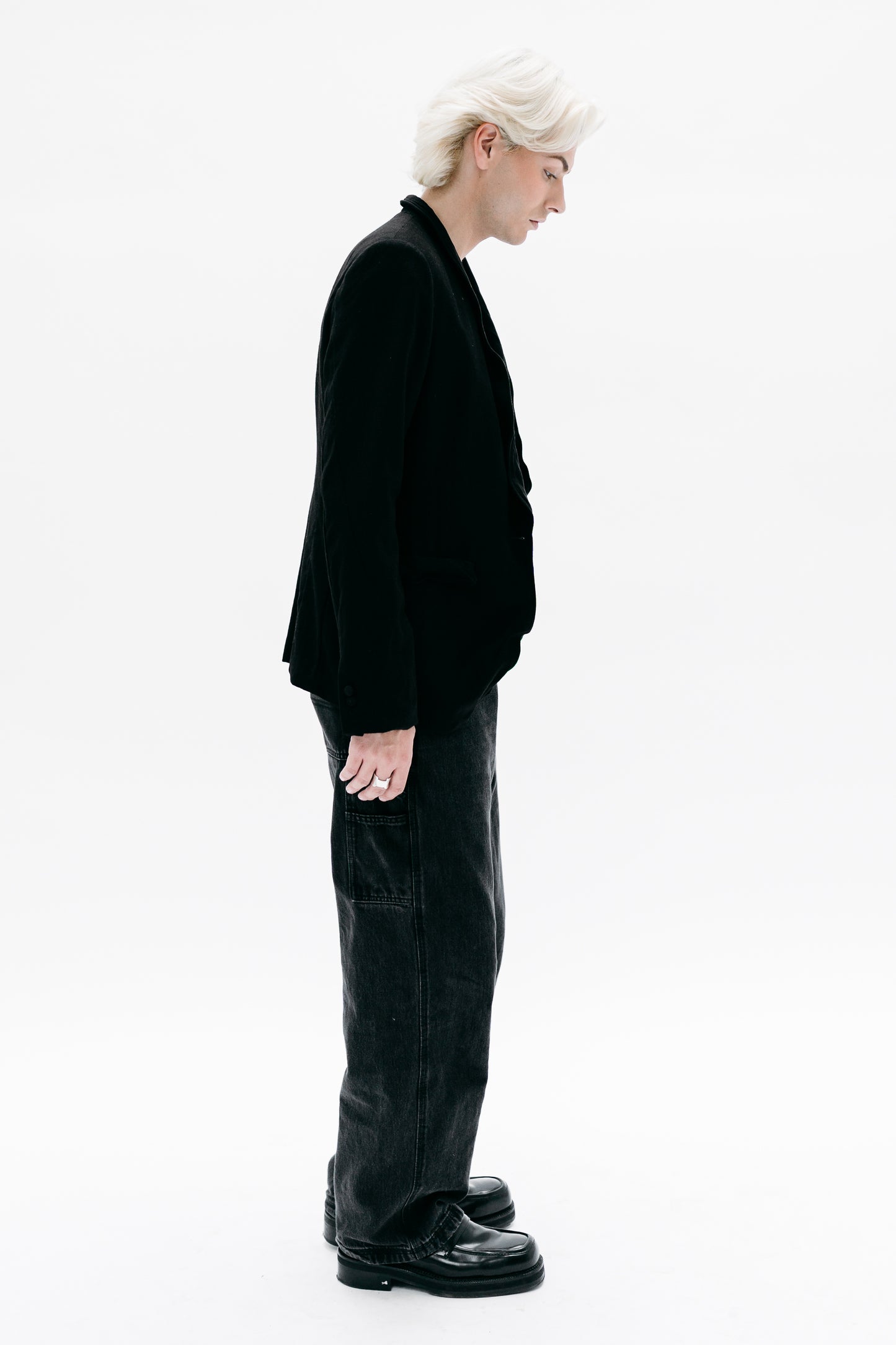 Black Blazer with architectural form to the collar - Capsule No 01 (Male Vision)