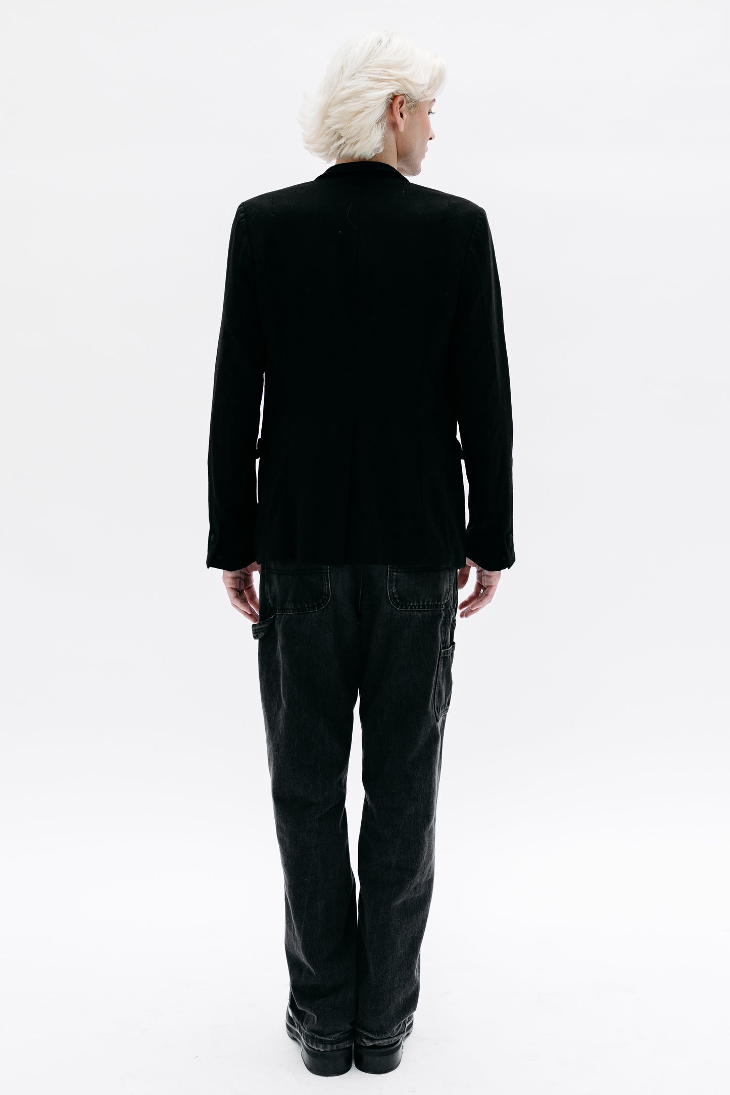 Black Blazer with architectural form to the collar - Capsule No 01 (Male Vision)