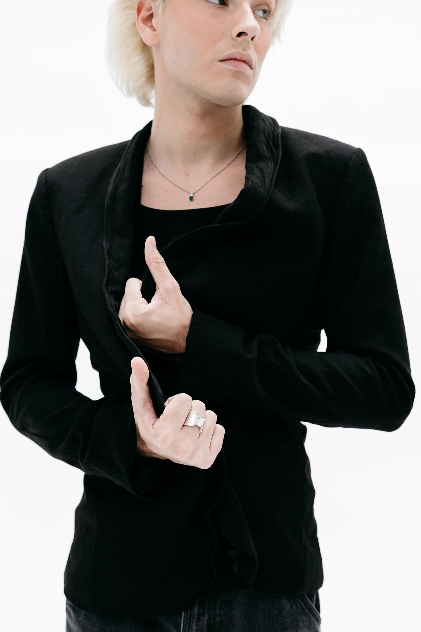 Black Blazer with architectural form to the collar - Capsule No 01 (Male Vision)