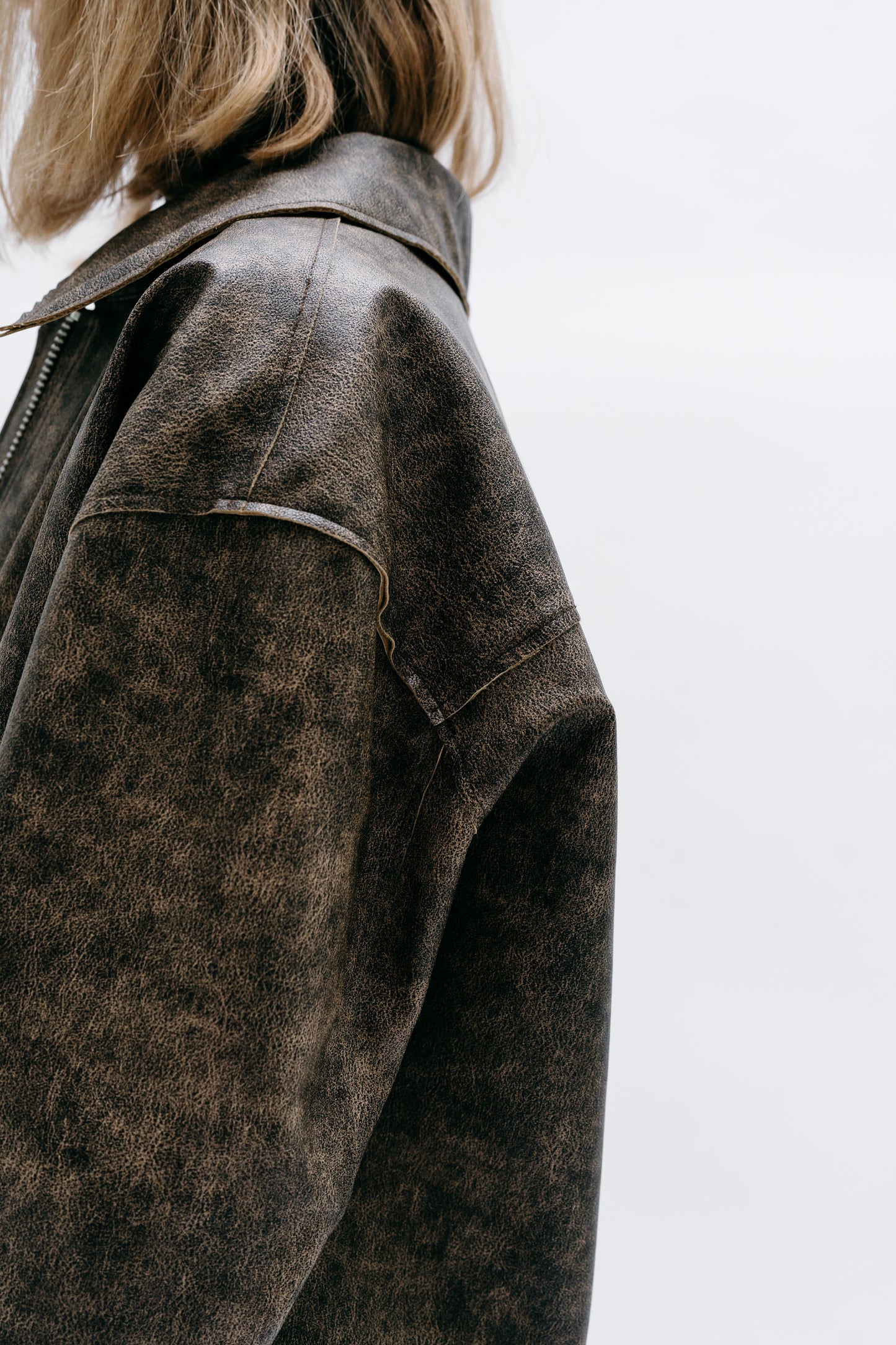Brown Leather Jacket Ayvaz - Capsule No 01 (Female Vision)