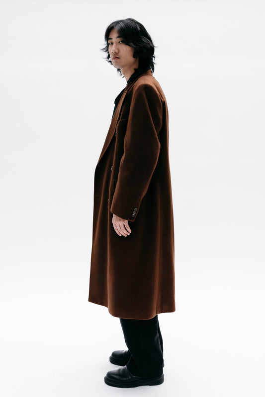 Long manteau brun Vahram - Capsule n° 01 (Vision masculine)