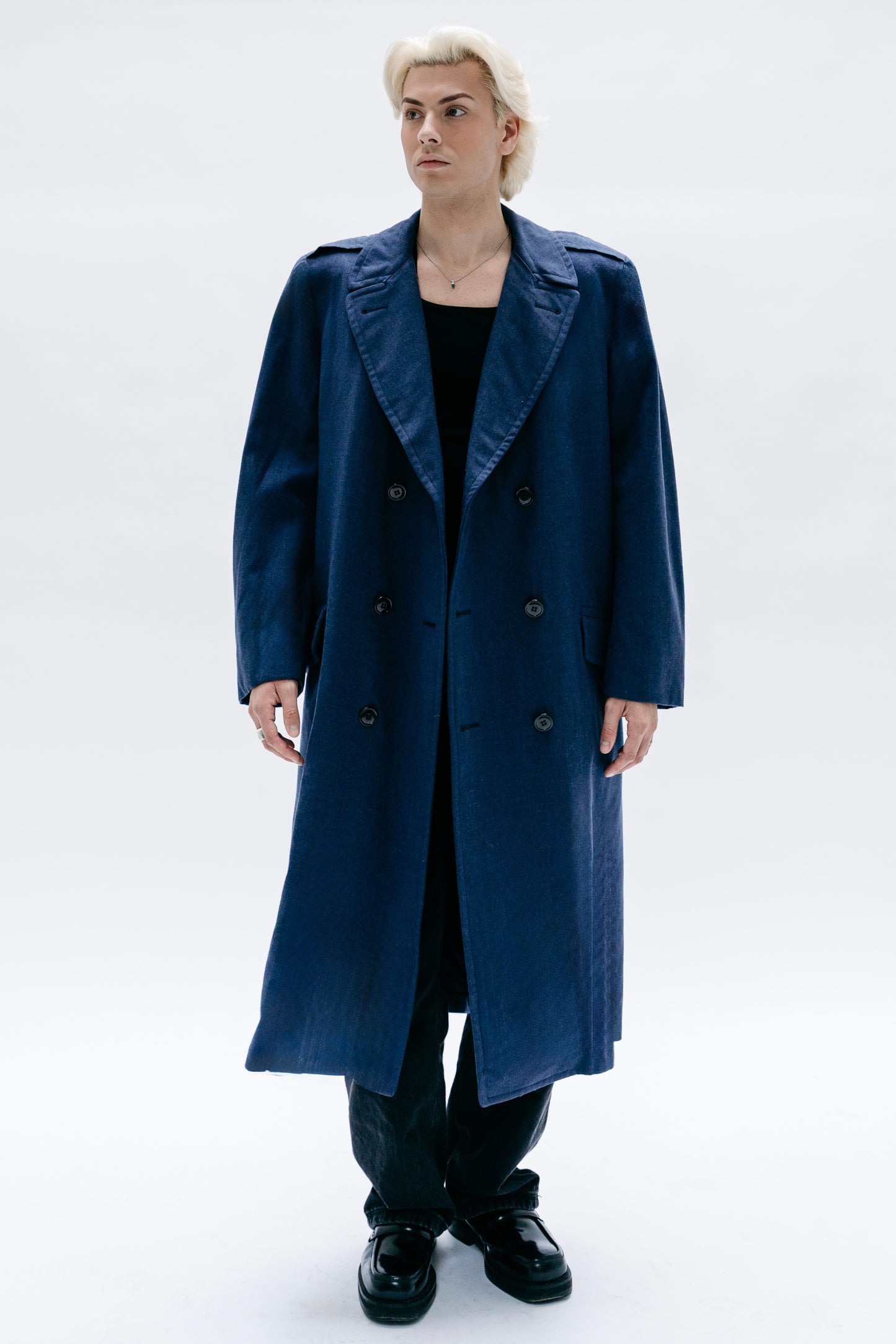 Long Blue Coat Norayr - Capsule No 01 (Male Vision)