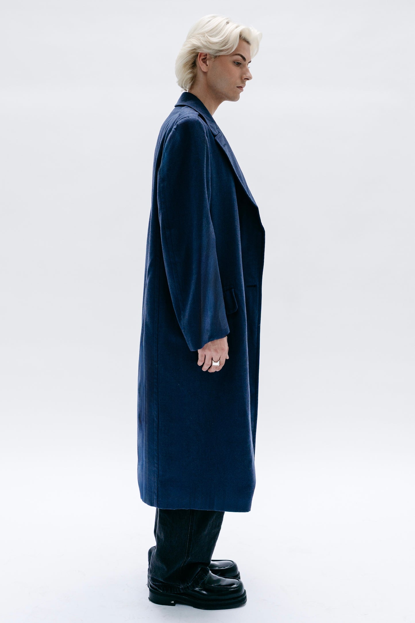 Long Blue Coat Norayr - Capsule No 01 (Male Vision)