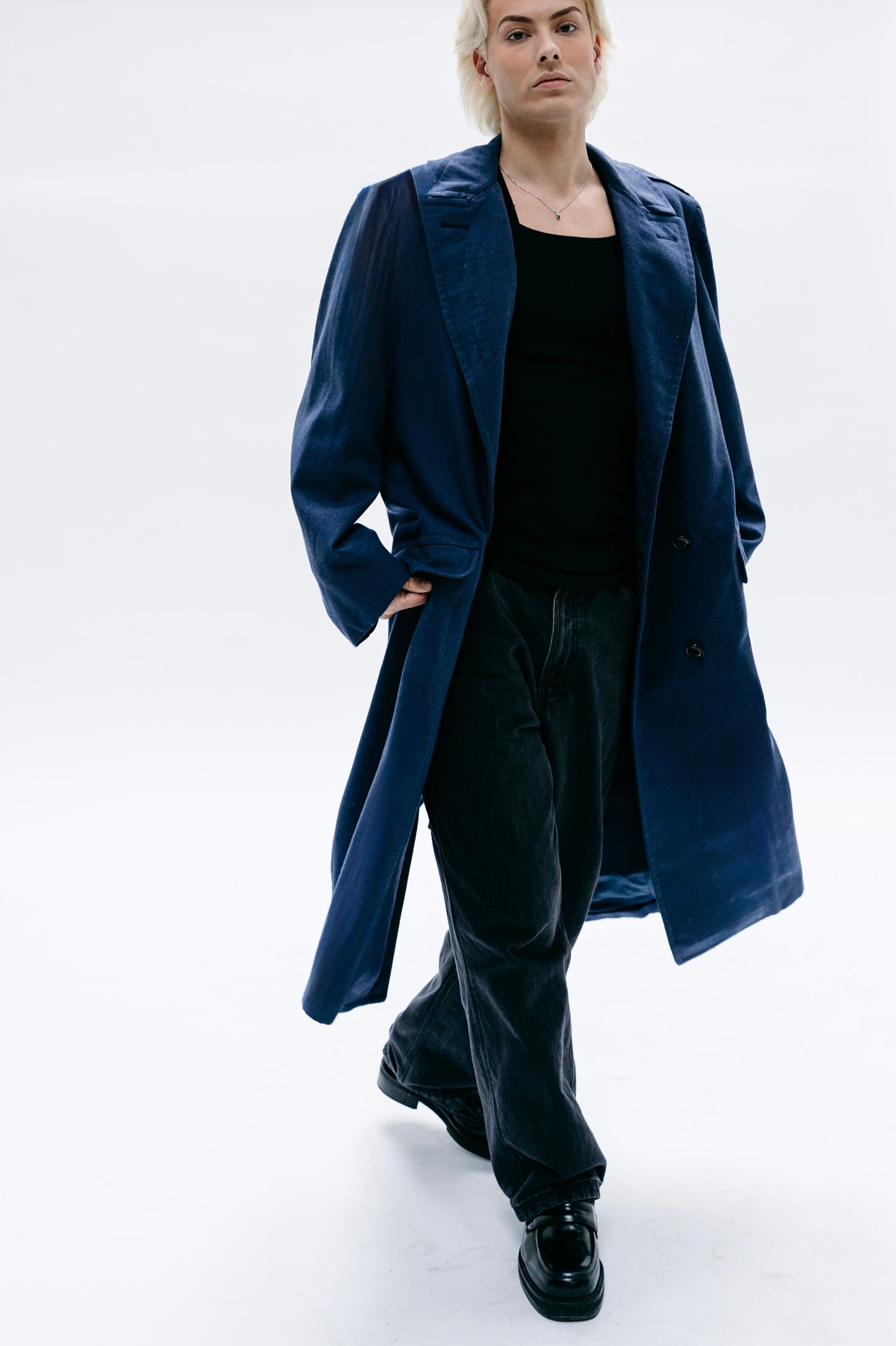 Long Blue Coat Norayr - Capsule No 01 (Male Vision)