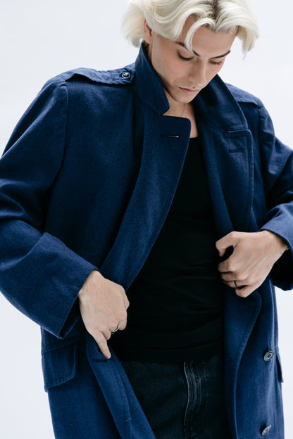 Long Blue Coat Norayr - Capsule No 01 (Male Vision)