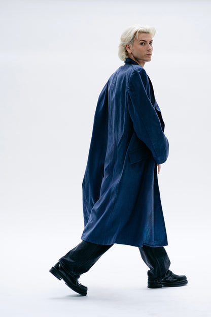 Long Blue Coat Norayr - Capsule No 01 (Male Vision)