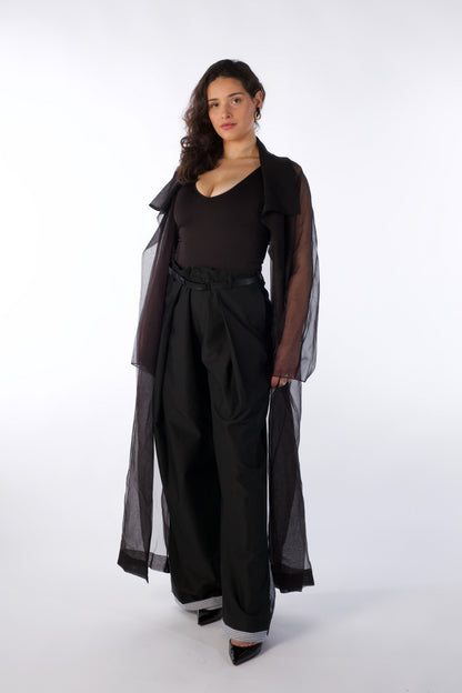 Mist Contour Coat – Transparent Silk Organza Coat (Female Version)