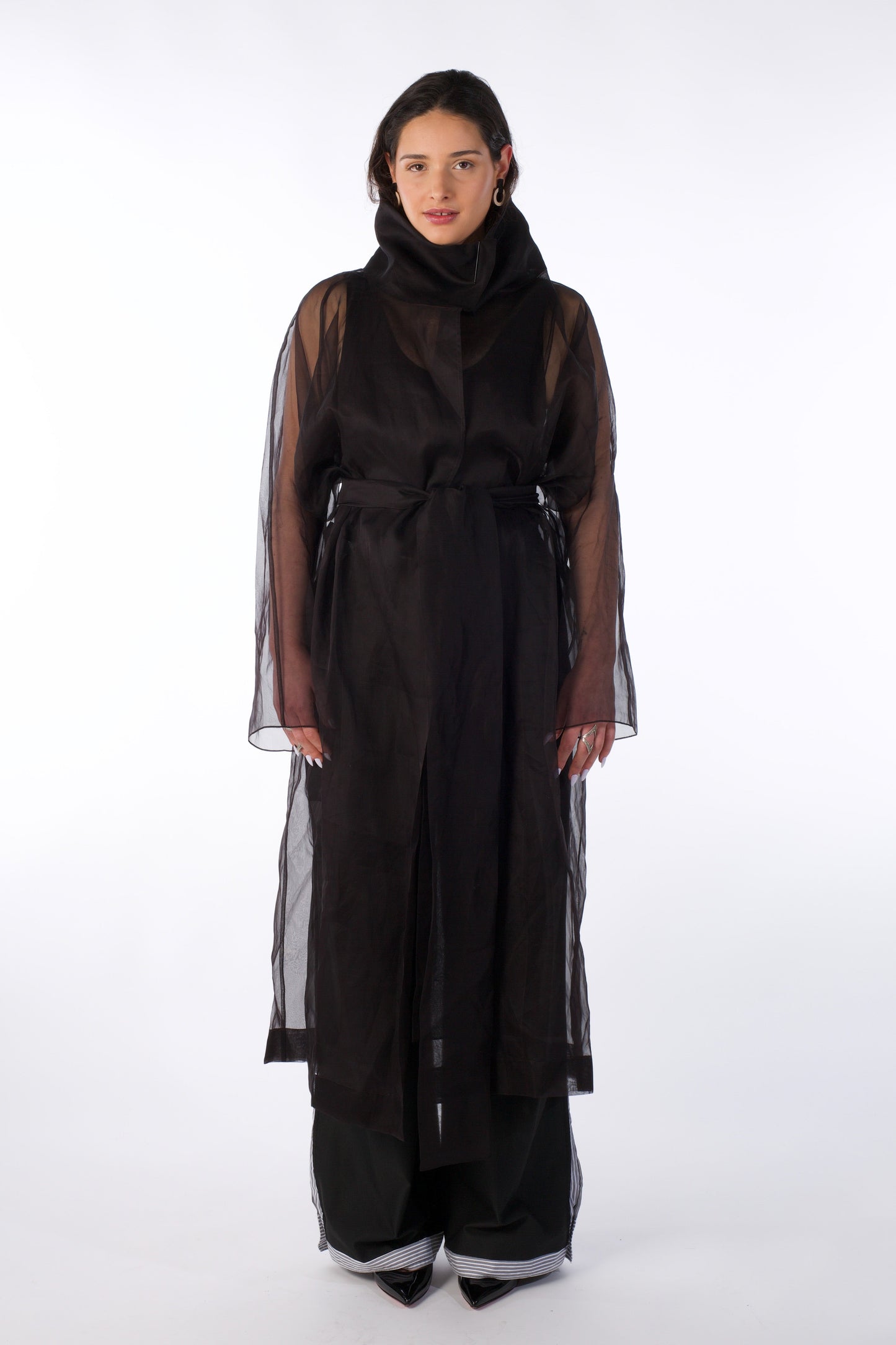 Mist Contour Coat – Transparent Silk Organza Coat (Female Version)