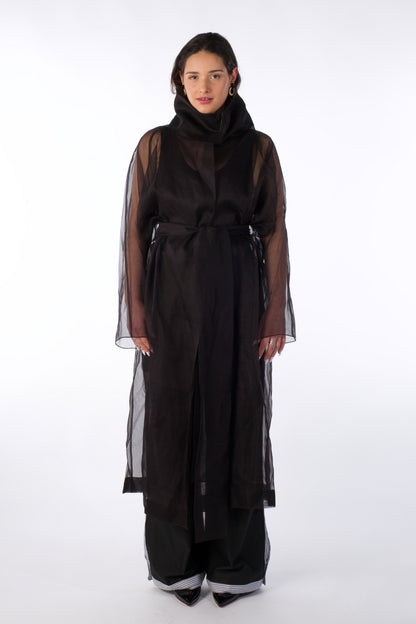 Mist Contour Coat – Transparent Silk Organza Coat (Female Version)