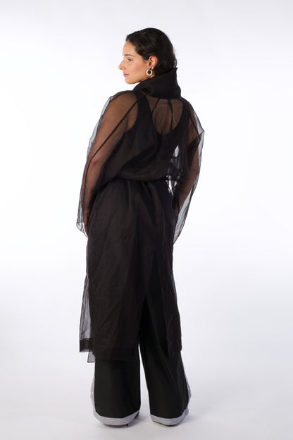 Mist Contour Coat – Transparent Silk Organza Coat (Female Version)