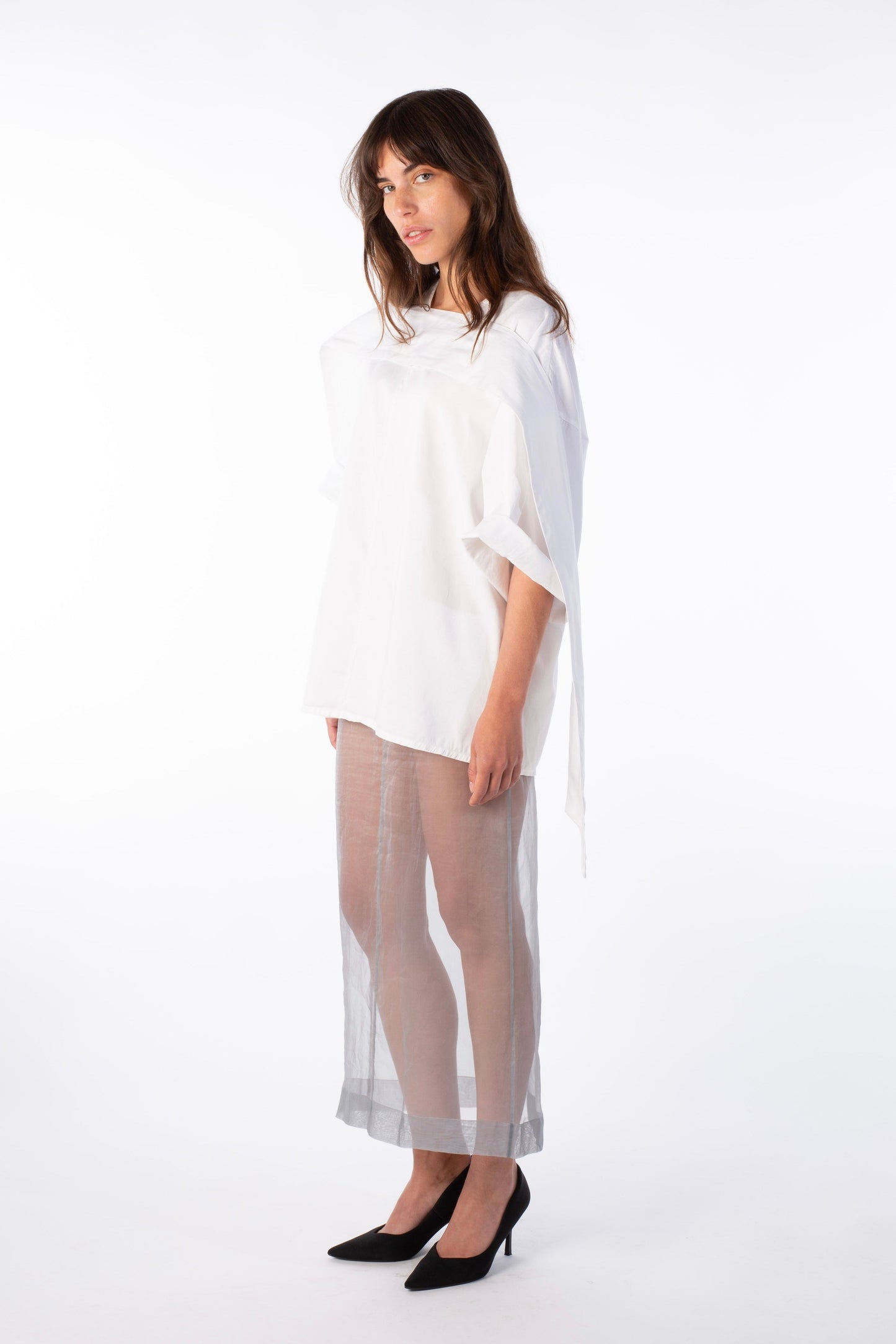 Mist Contour - Transparent Silk Organza Skirt