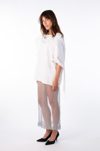 Mist Contour - Transparent Silk Organza Skirt
