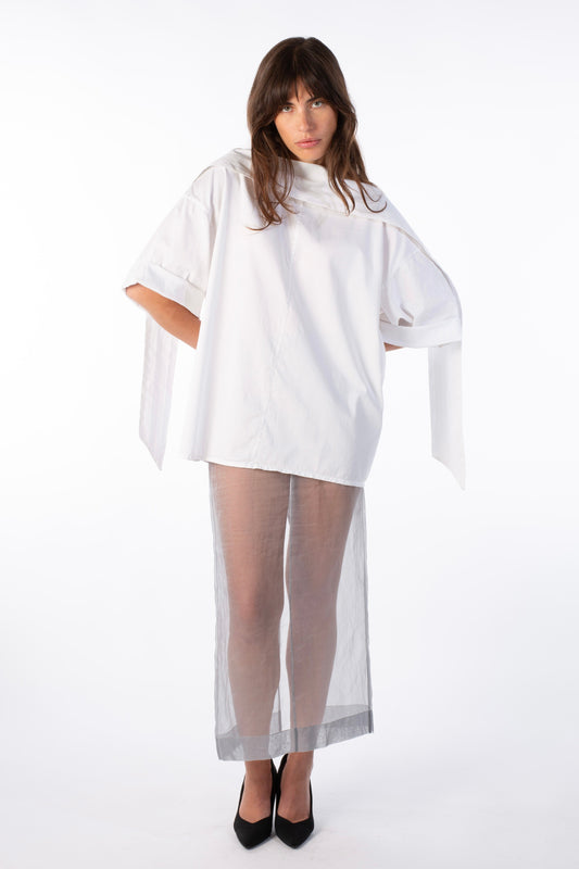 Mist Contour - Transparent Silk Organza Skirt