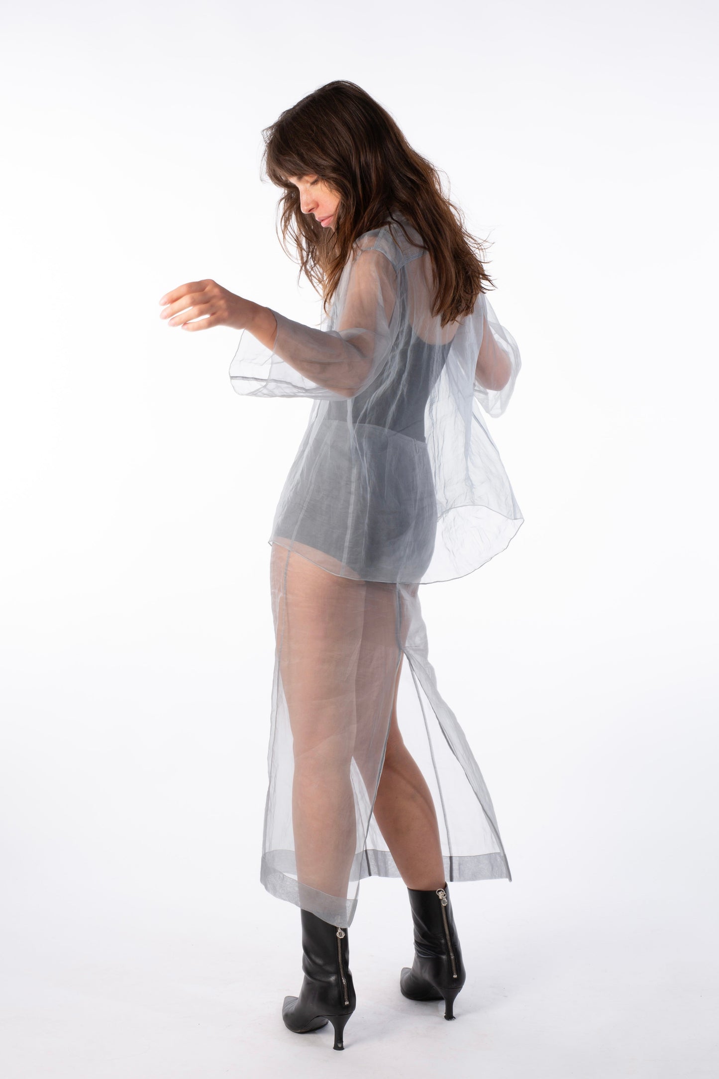 Mist Contour Top - Transparent Silk Organza Top