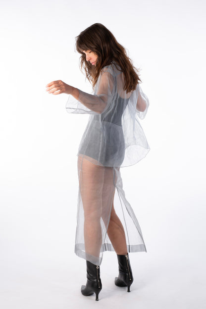Mist Contour Top - Transparent Silk Organza Top