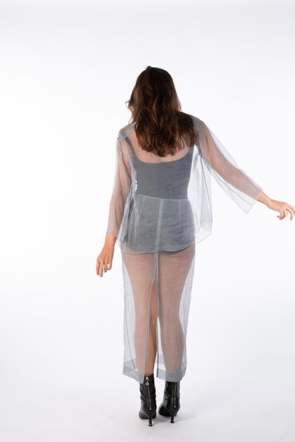 Mist Contour Top - Transparent Silk Organza Top
