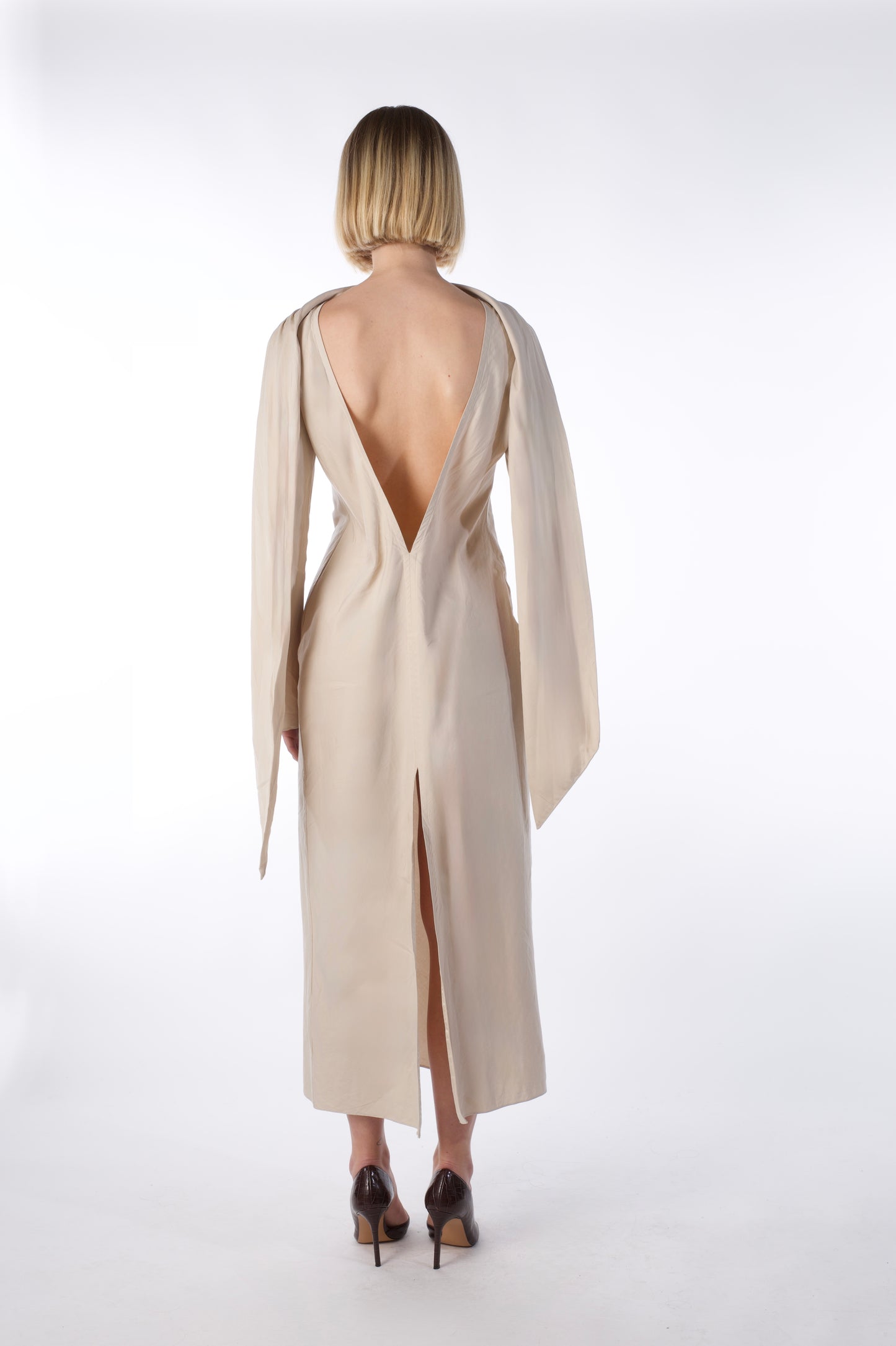 Horizon Arc Dress - Open Back Midi Dress
