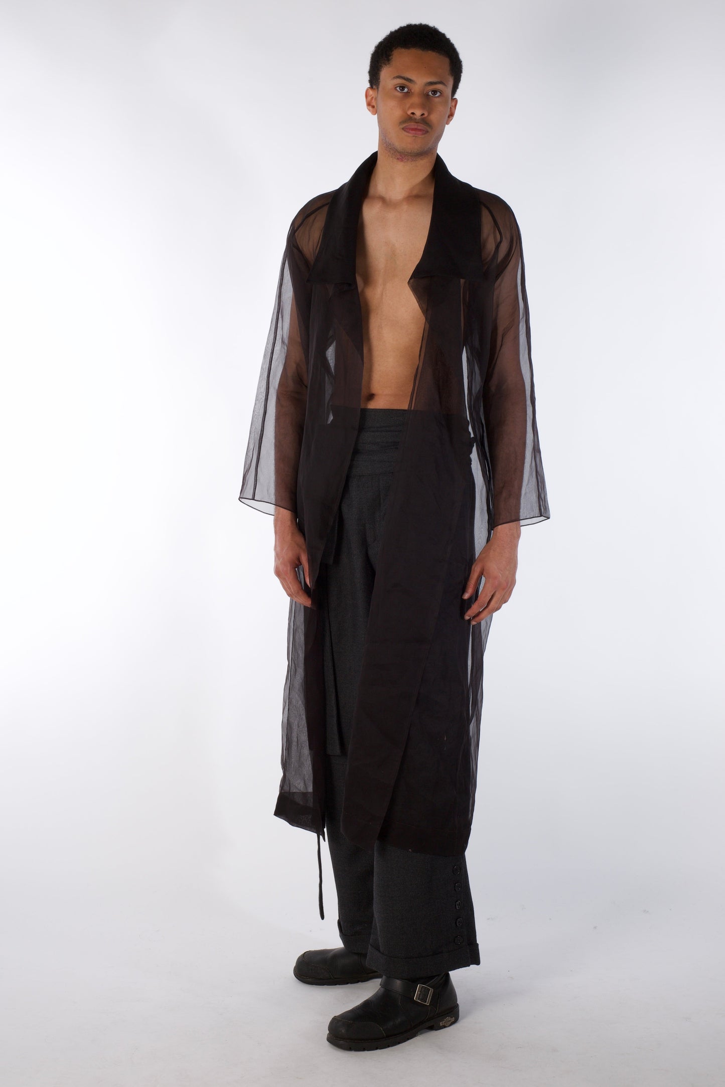Mist Contour Coat – Transparent Silk Organza Coat (Male Version)