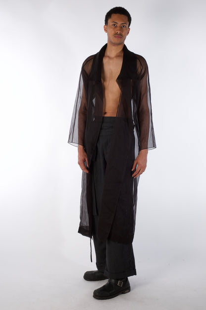 Mist Contour Coat – Transparent Silk Organza Coat (Male Version)