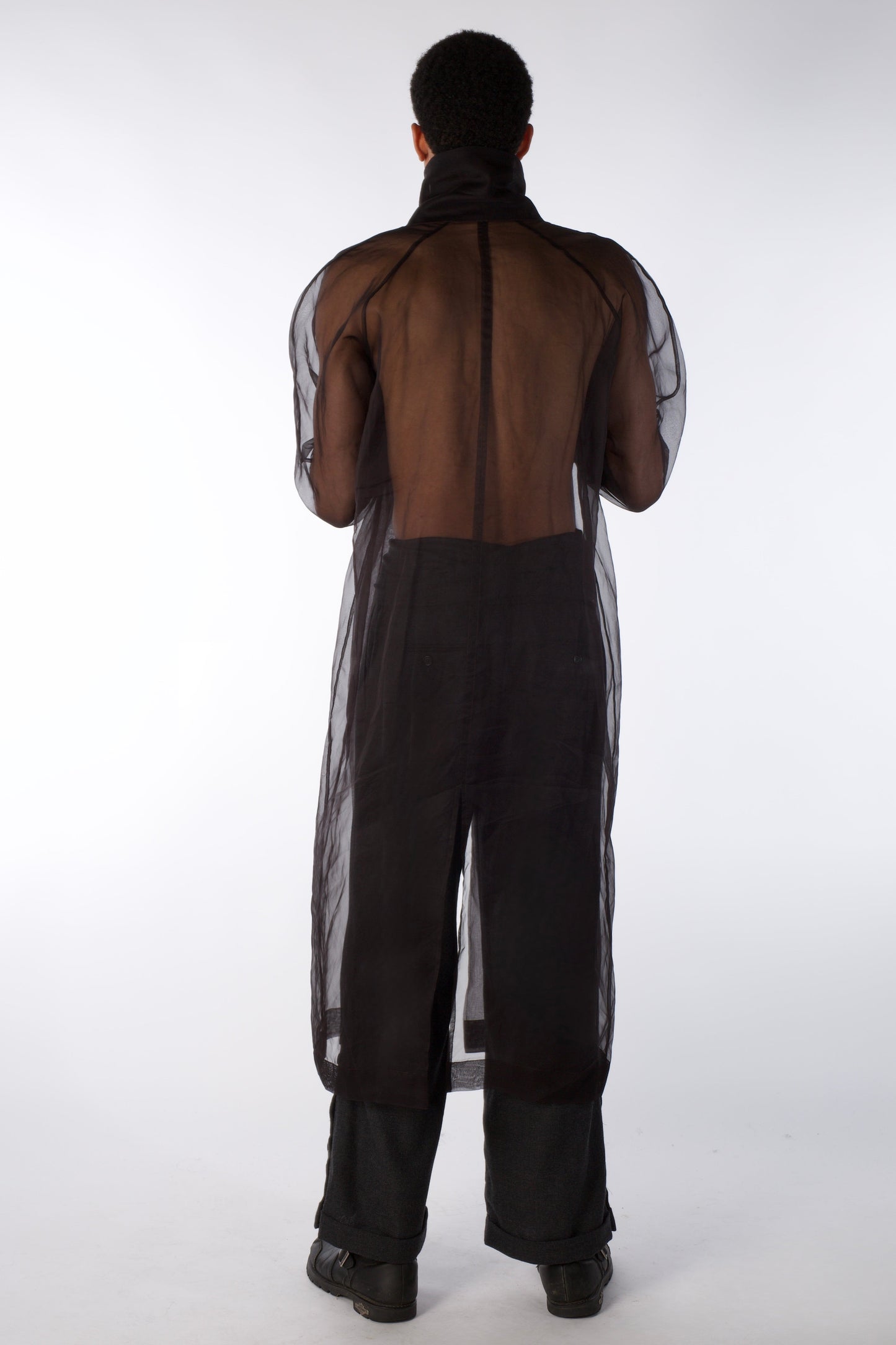 Mist Contour Coat – Transparent Silk Organza Coat (Male Version)