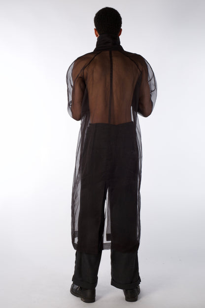 Mist Contour Coat – Transparent Silk Organza Coat (Male Version)
