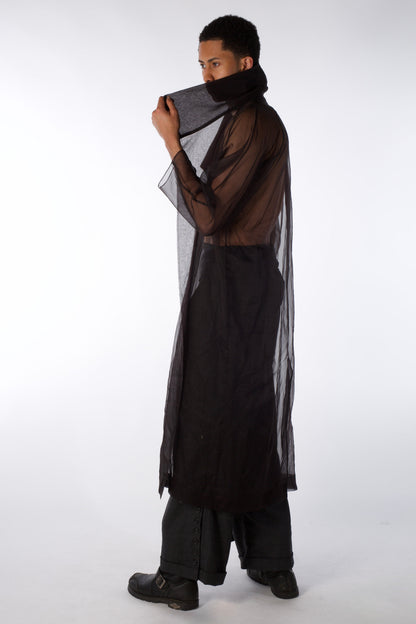 Mist Contour Coat – Transparent Silk Organza Coat (Male Version)