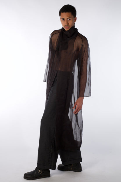 Mist Contour Coat – Transparent Silk Organza Coat (Male Version)