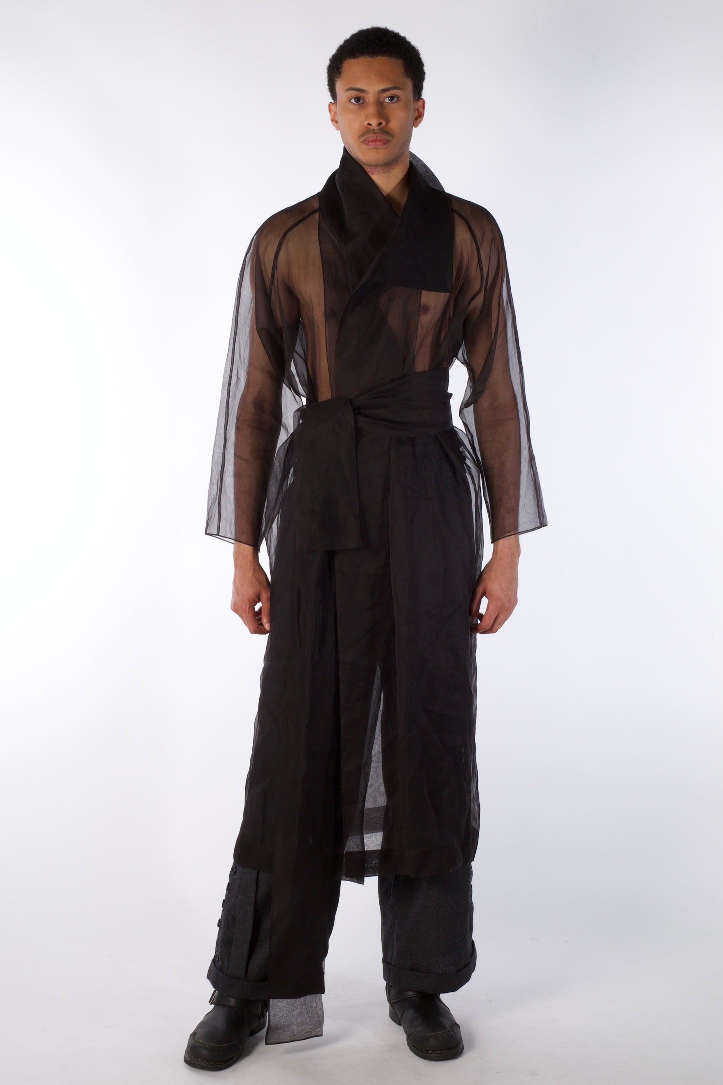 Mist Contour Coat – Transparent Silk Organza Coat (Male Version)