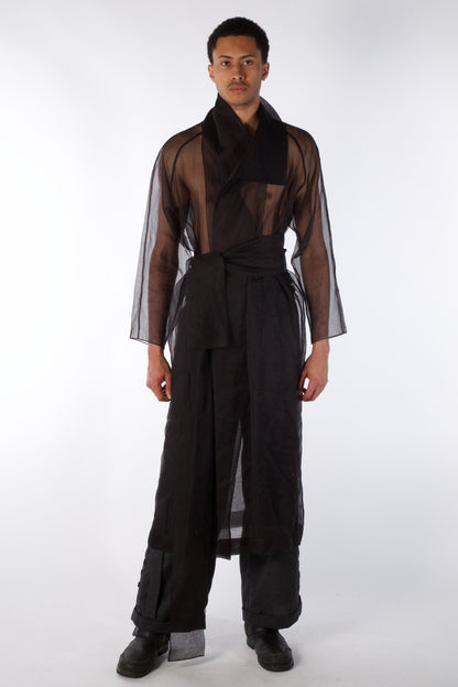 Mist Contour Coat – Transparent Silk Organza Coat (Male Version)